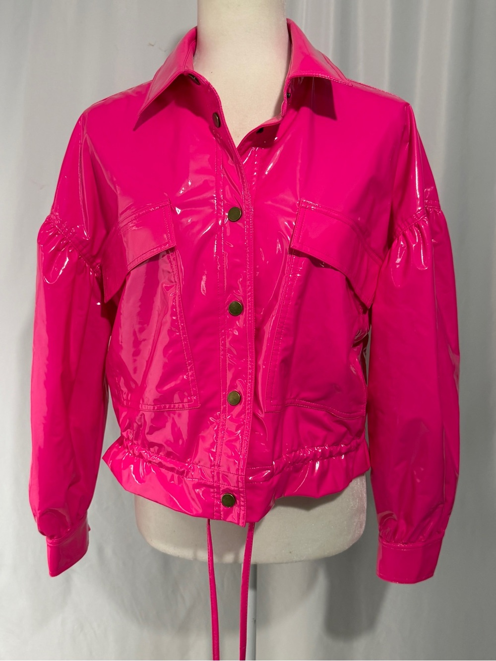 NWT TCEC Hot Pink High Shine Cropped Jacket - Size S